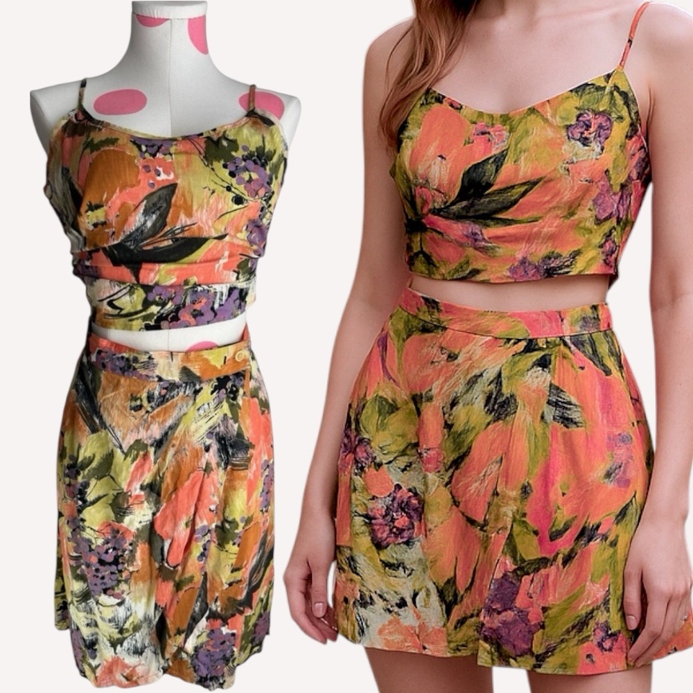 Mondi Tank & Skirt Set Hawaiian Tropical Summer Vacation Beach Small/Medium